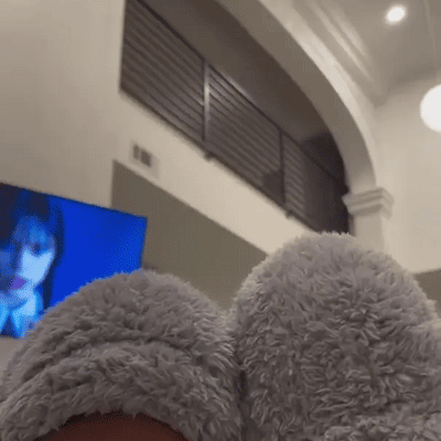 Kalėdinės žąsų pūkų kojinės-LT