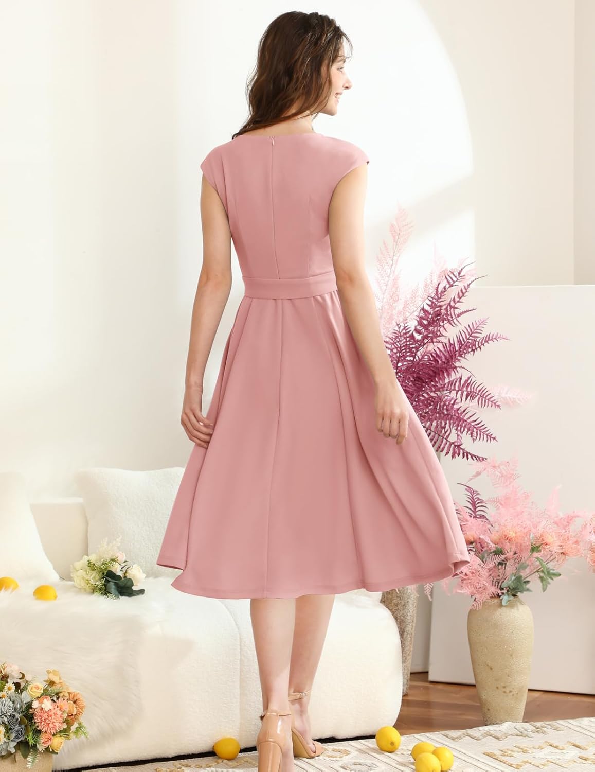 DRESSTELLS φορέματα κοκτέιλ για γυναίκες, επίσημα νυφικά, σεμνά φορέματα για δεξίωση στην εκκλησία το 2025-GR