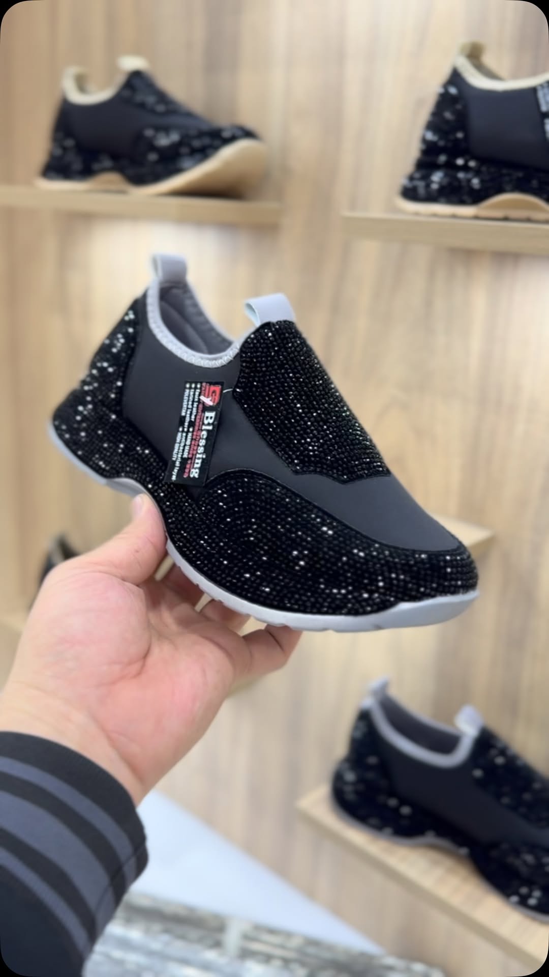 Μοντέρνα, casual sneakers με κρύσταλλα-LT 