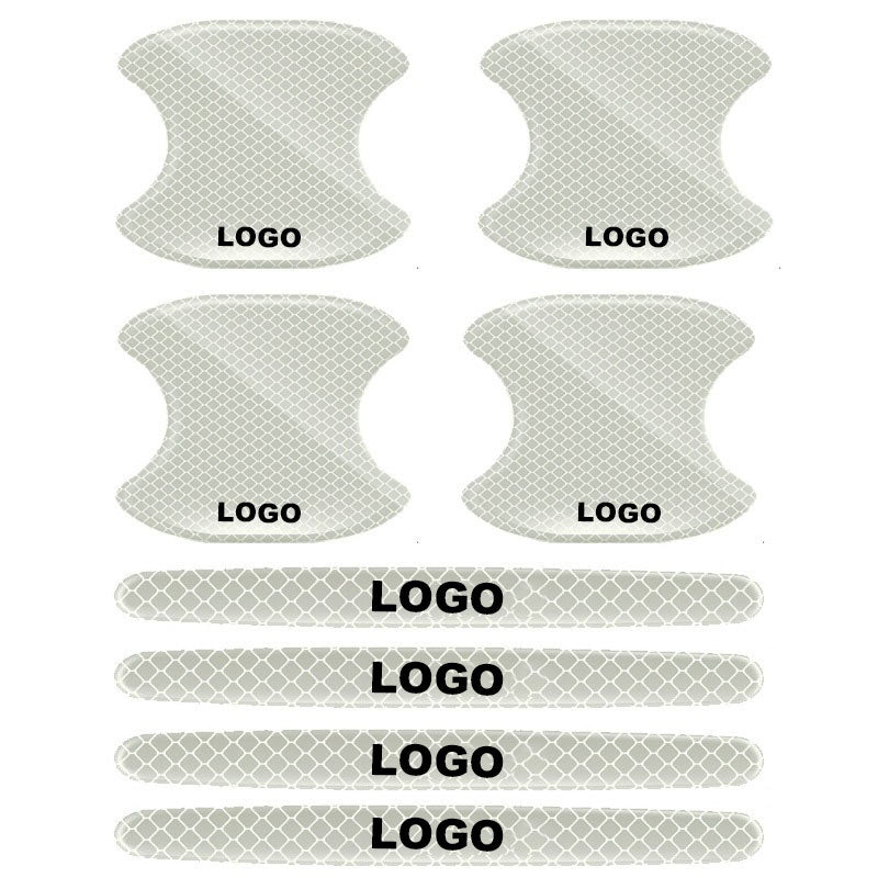 Lipdukas automobilio durelių rankenai (durelių panelė + apsauginė juostelė / 8 vnt. rinkinys)-LT