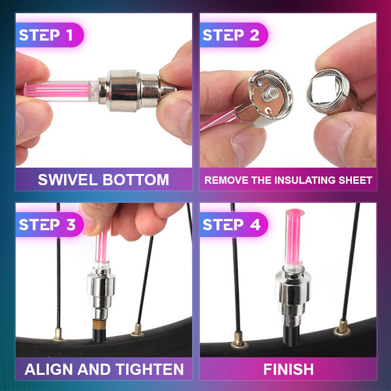 🌈 💡 Vandeniui atsparūs LED ratų žibintai 【✨ 1+3 nemokamai】-LT