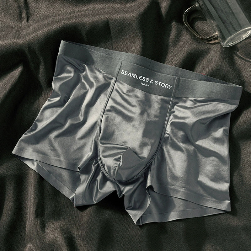 (3 τεμ.) Elegant Ice Silk Ανδρικά Εσώρουχα από την Mulberry Silk Αντιμικροβιακά Ανδρικά Μποξεράκια-LT