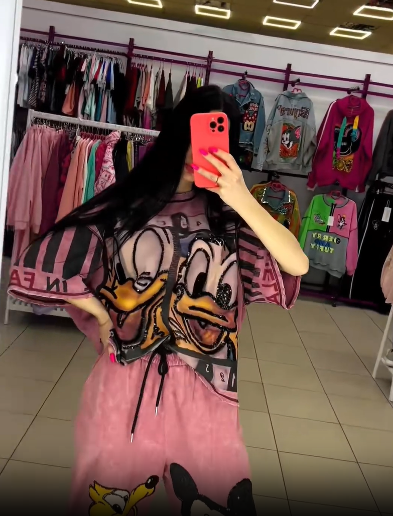 Donaldo Anties ir Mikio Pūkuotuko tematikos palaidinės ir kelnių komplektas-LT