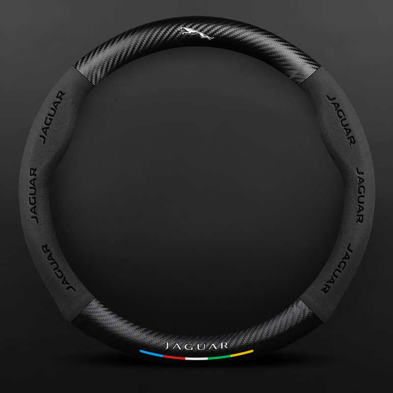 TrackVibe | Μαύρο κάλυμμα τιμονιού από σουέτ από ανθρακονήματα - Αντιολισθητικό και ανθεκτικό στην τριβή-LT 