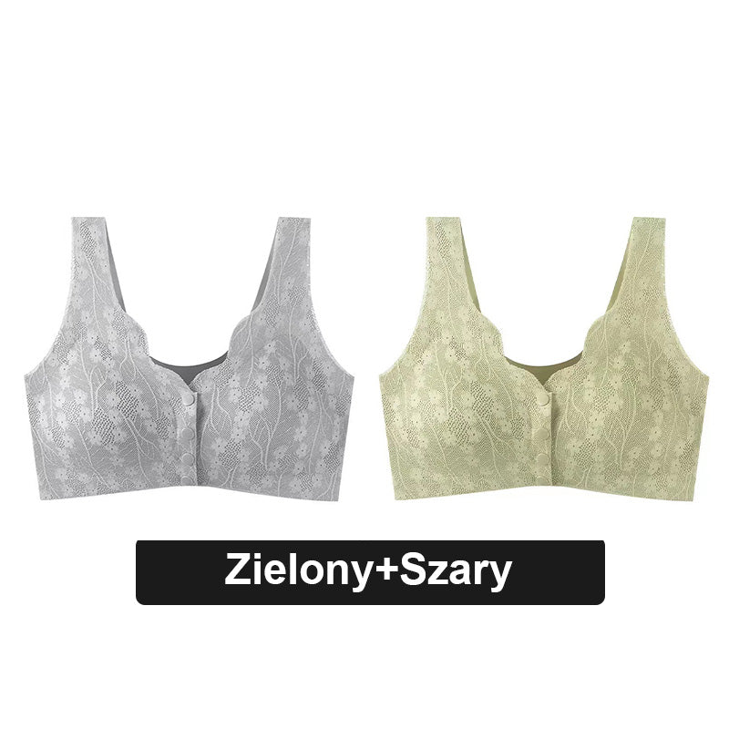 🩱 Σέξι, αναπνεύσιμο και άνετο σουτιέν plus size από δαντέλα με κουμπιά