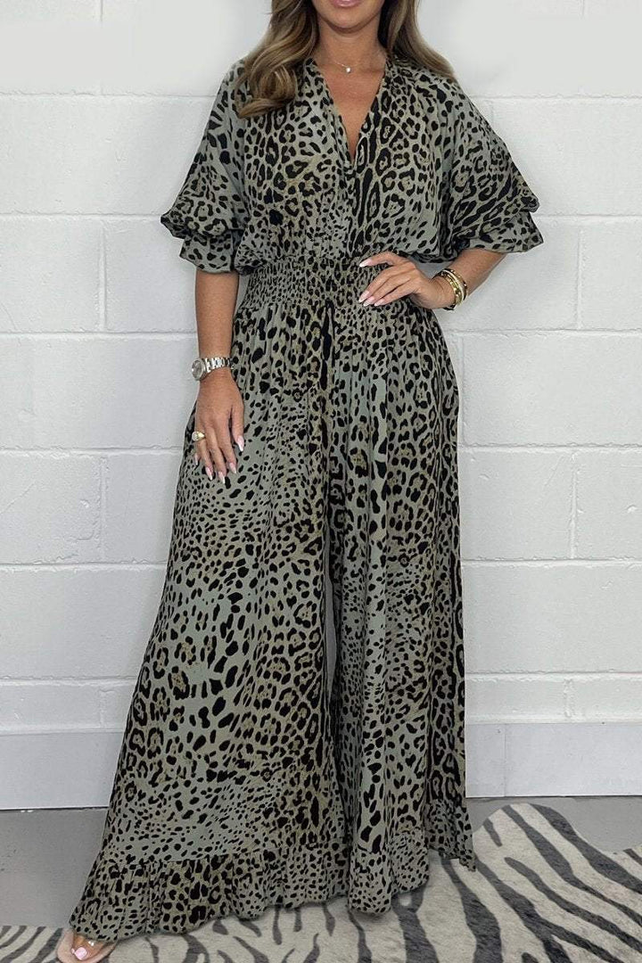 🔥🐆Τελευταία προώθηση👗 casual φαρδιά φορμές με λεοπάρ 