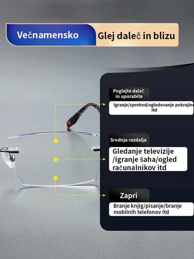 Spremenljiva očala proti modri svetlobi za branje 