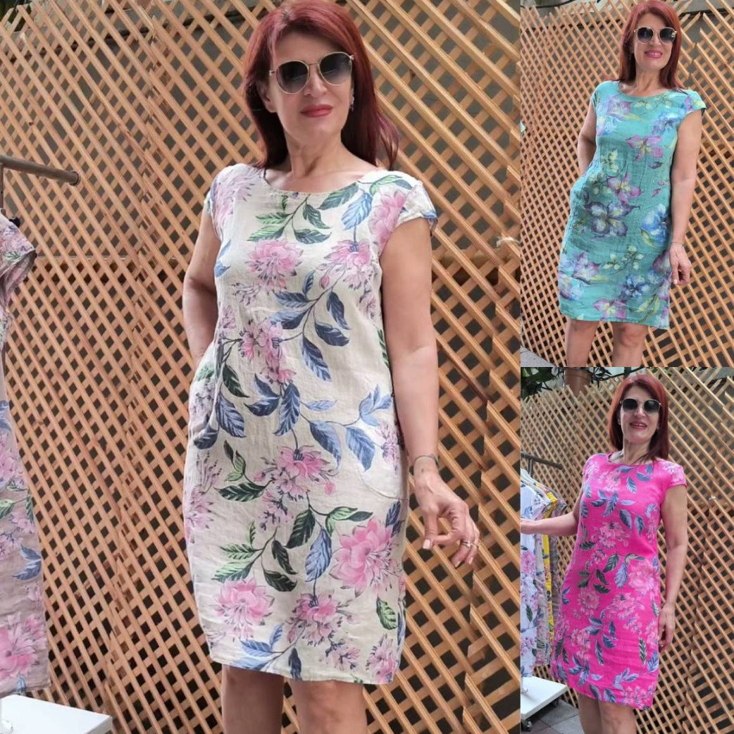 👗 Φόρεμα με χρήσεις, φαρδιά μανίκια και γραμμική γραμμοκοψη-GR
