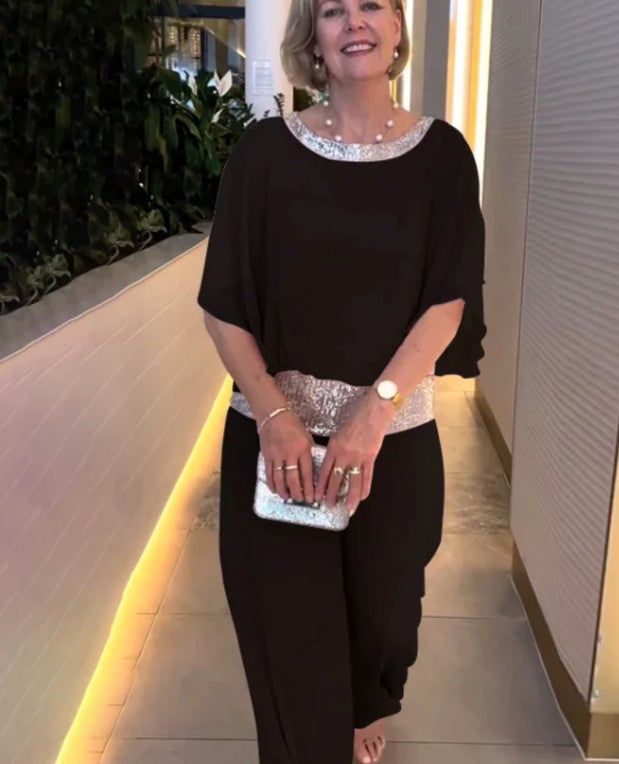 Elegantný kombinovaný farebný blok s lentejuelas-TAB