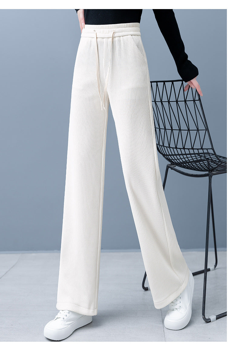 🔥✨Χριστουγεννιάτικη προσφορά🎅🎁 Φόρεμα και ενισχυμένο μονόχρωμο παντελόνι με φαρδιά μπατζάκια και κορδόνια για γυναίκες