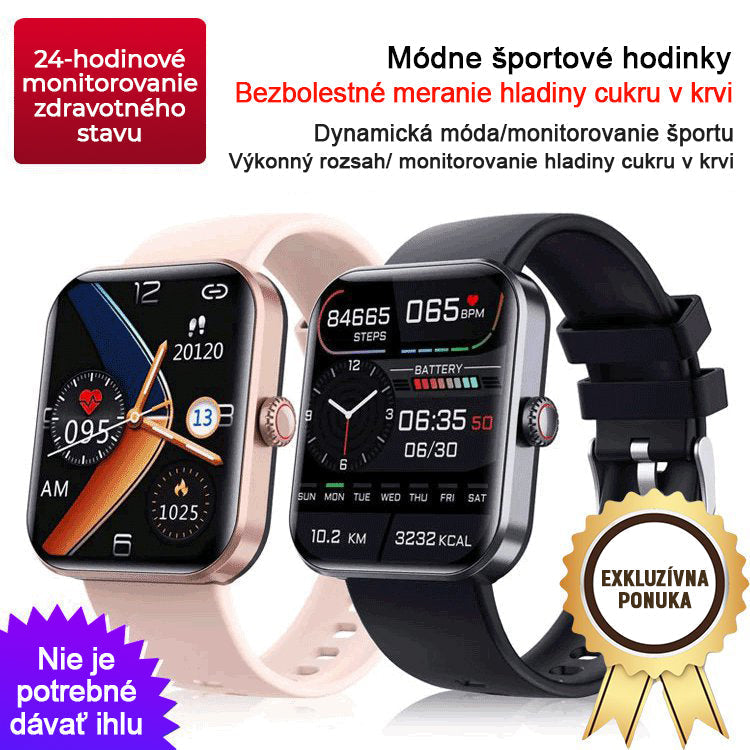 [Celodenné monitorovanie hrodsneho tepu a krvného takuvu] Modne hodinky Bluetooth (υποστηρίζει 24 γλώσσες) 