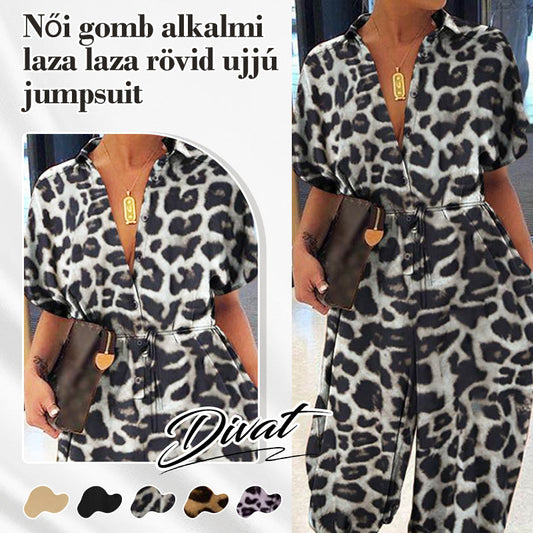 💜✨Γυναικεία ολόσωμη φόρμα με κουμπιά και φαρδιά γραμμή-LT