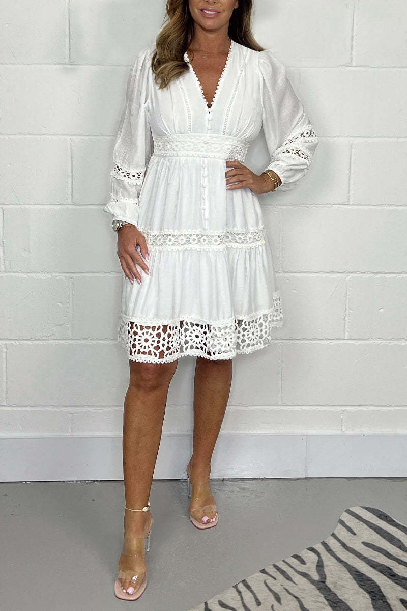 🌸Σταθερό και κομψό φόρεμα με V-GR ντεκολτέ