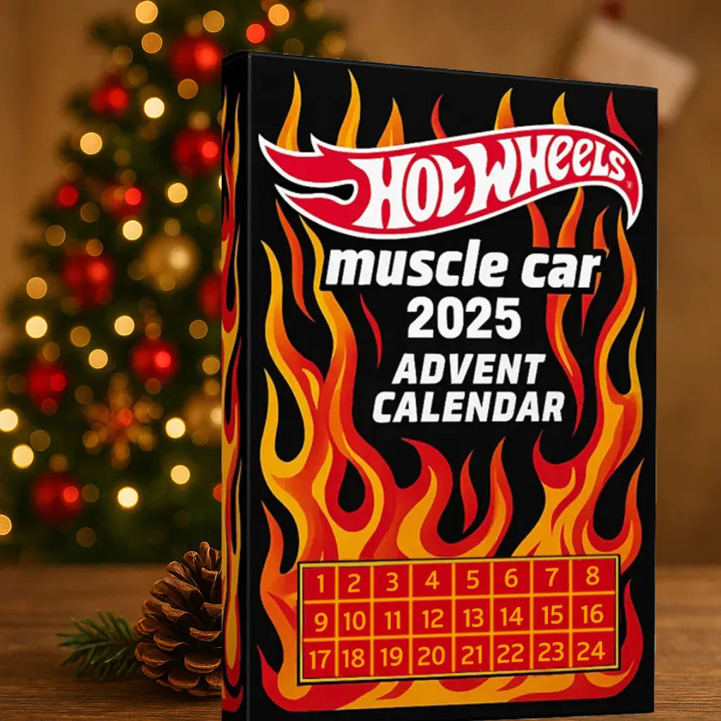 🔥Išpardavimas – 50 % nuolaida🔥 – 🚗„Hot Wheels“ žaislinių automobilių „Muscle“ advento kalendorius – 24 dienos 2025 m.🎄-LT