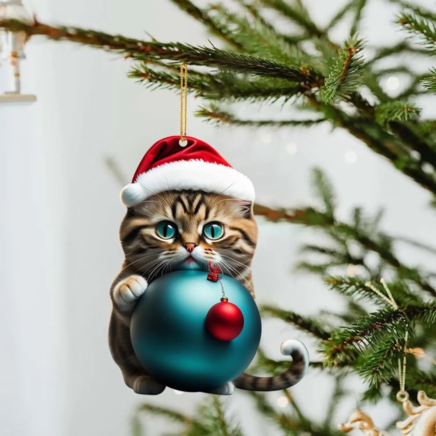 🎄10 vienetų 😻Kačių eglutės pozňimai✨ Kabantys kačių pozneňimai-LT 