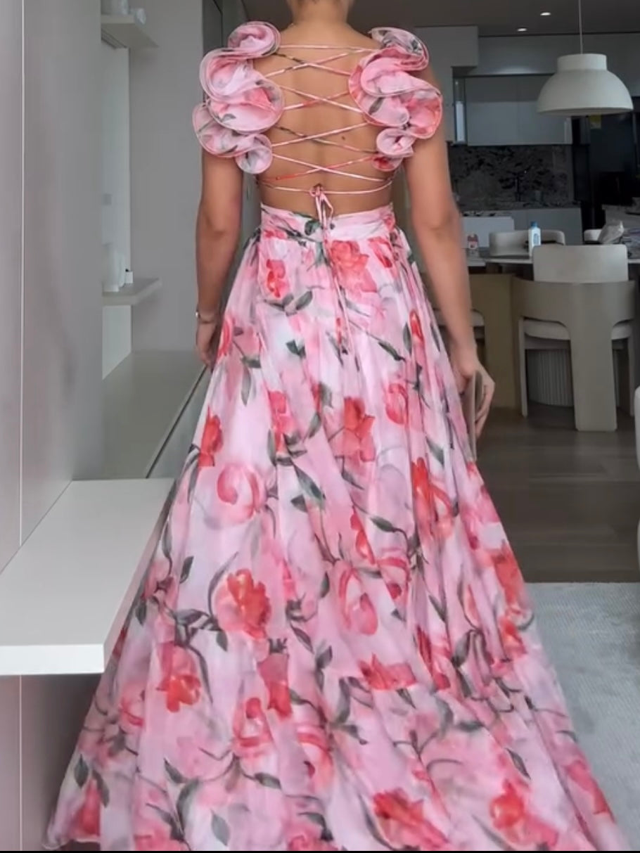 🍓Σέξι και έχικη πλισέ φόρεμα με σχέδιο-GR 