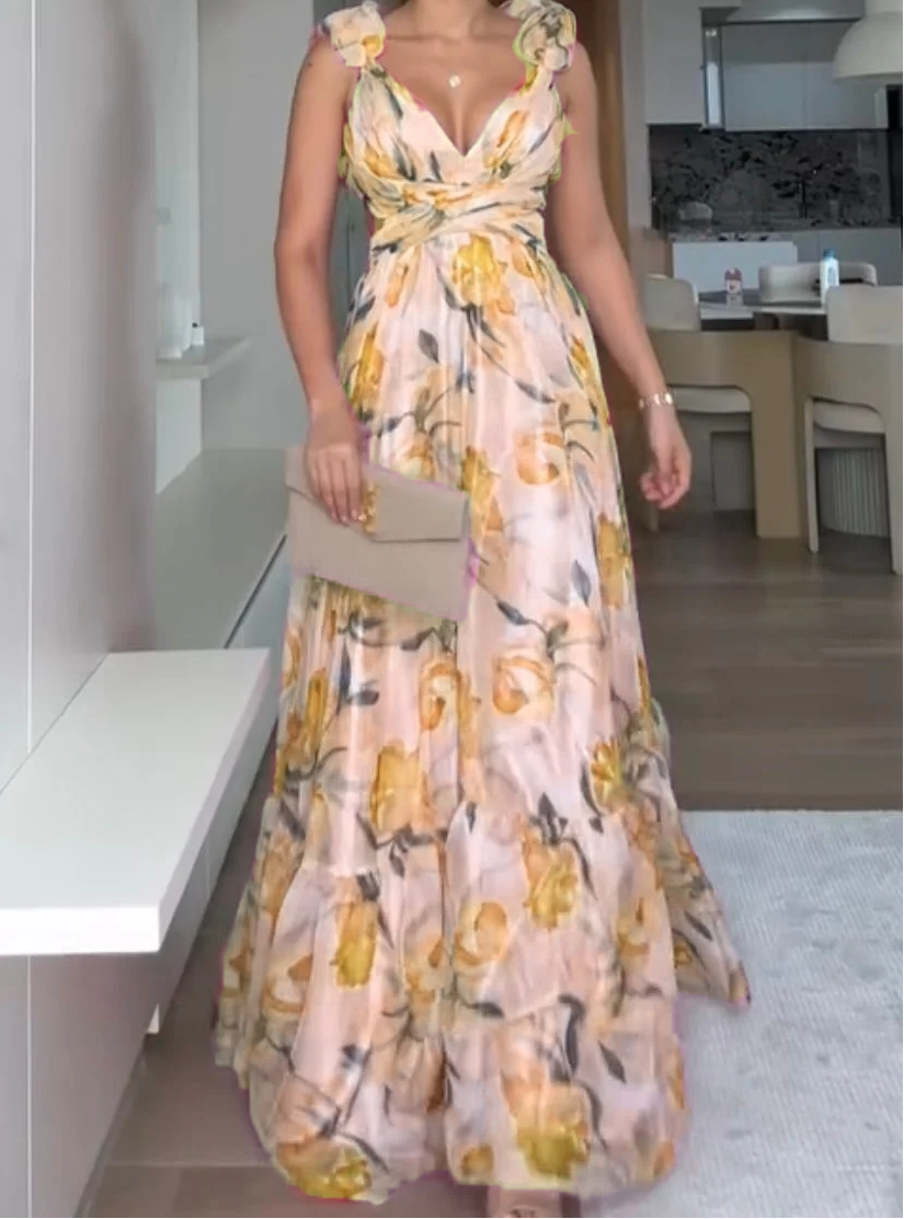 🍓Σέξι και έχικη πλισέ φόρεμα με σχέδιο-GR 