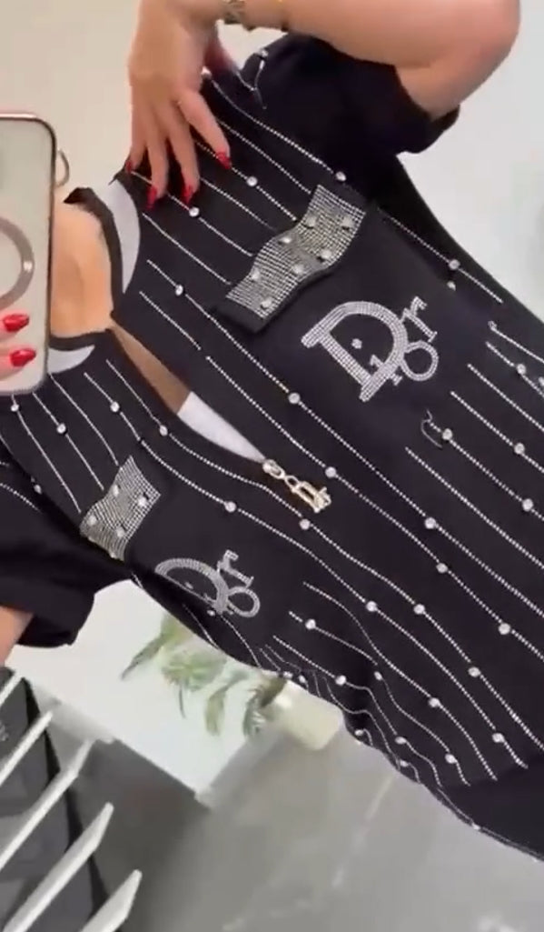 💎Σετ δοι τεμαχίων με φερμουάρ και κρυστάλλους-GR