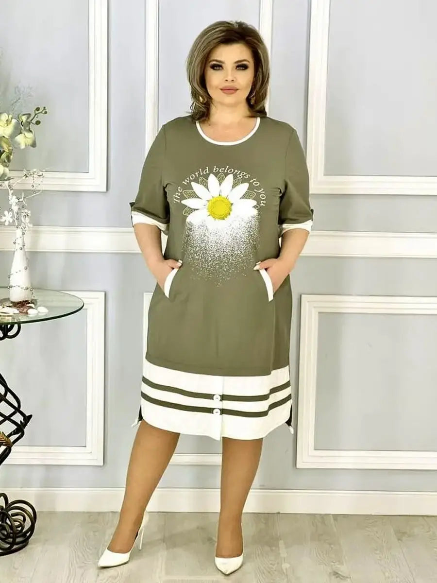 👗Νέο μοδάτο φόρεμα με νέα λουλούδια-GR 