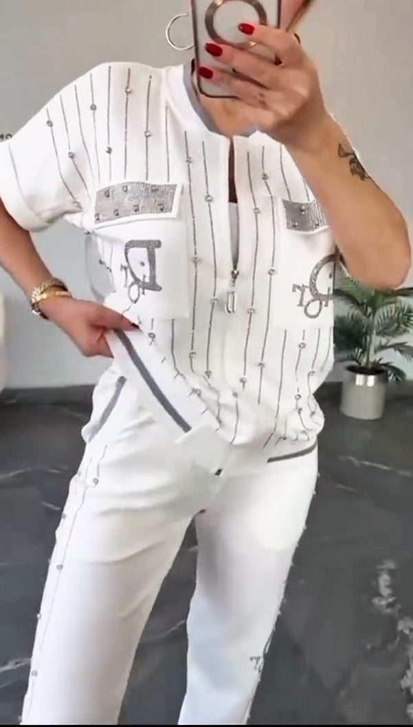 💎Σετ δοι τεμαχίων με φερμουάρ και κρυστάλλους-GR