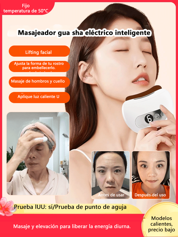 El dispositivo eléctrico inteligente gua sha alivia la fatigue facial-ES 