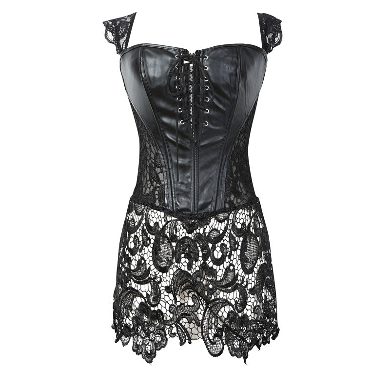 Σέξι δαντέλα open back - Δαντέλα που διαμορφώνει το δέρμα Bodysuit-GR 