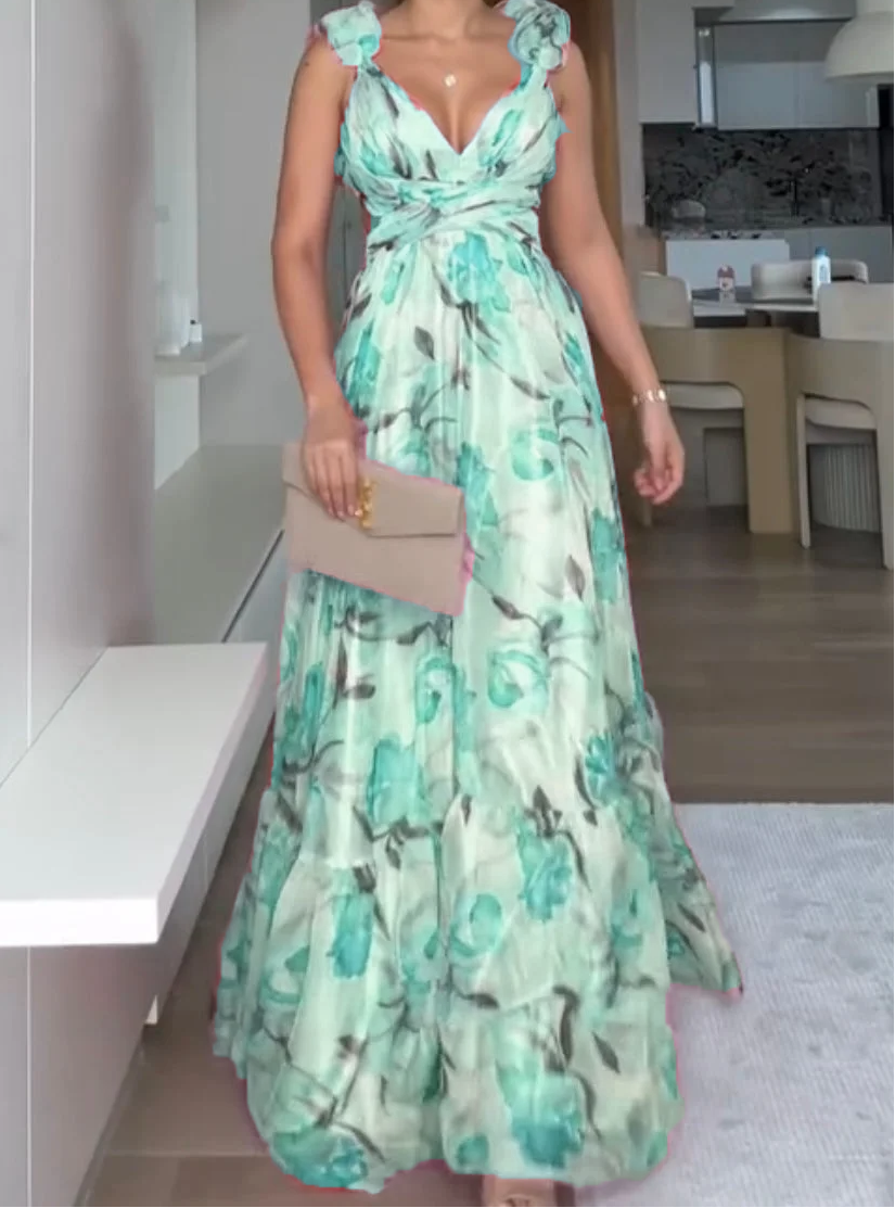 🍓Σέξι και έχικη πλισέ φόρεμα με σχέδιο-GR 