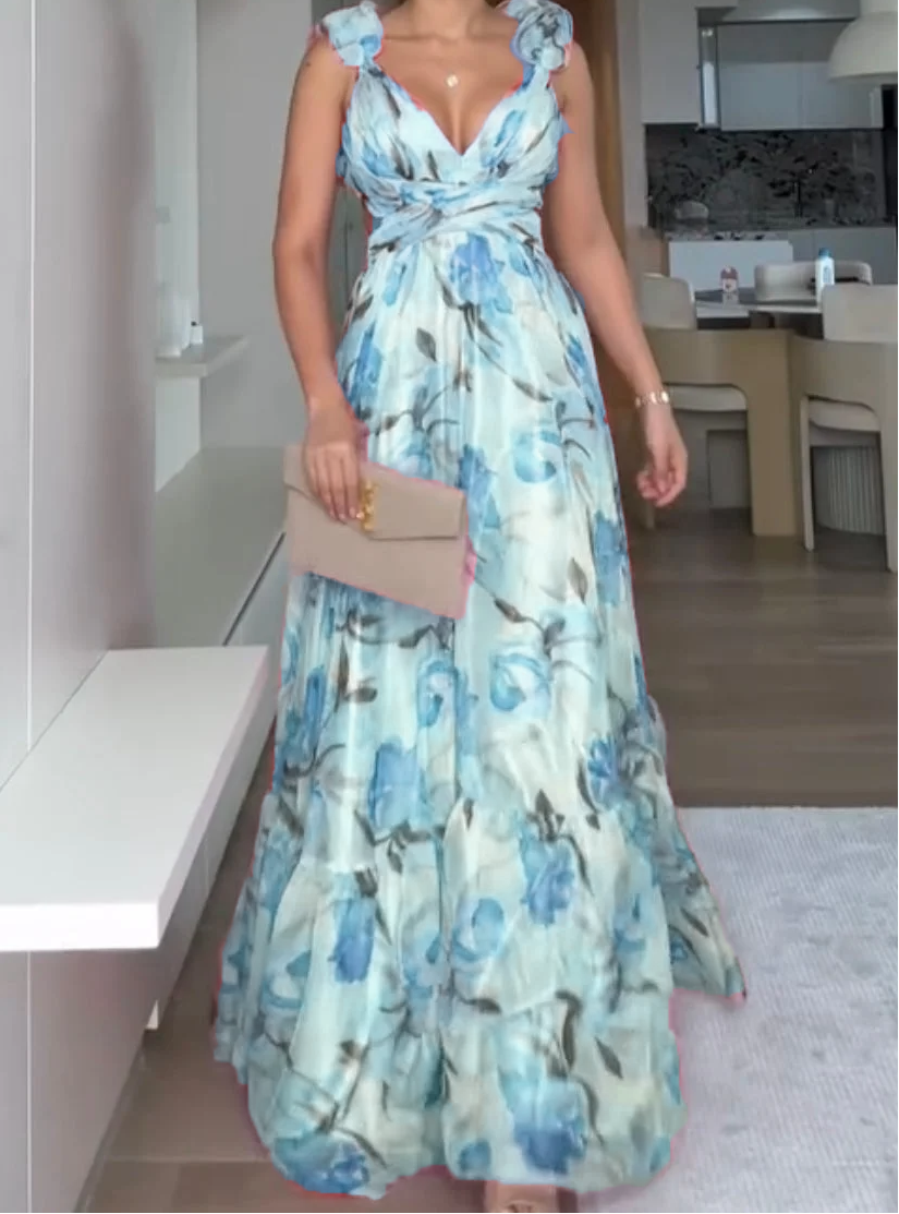 🍓Σέξι και έχικη πλισέ φόρεμα με σχέδιο-GR 