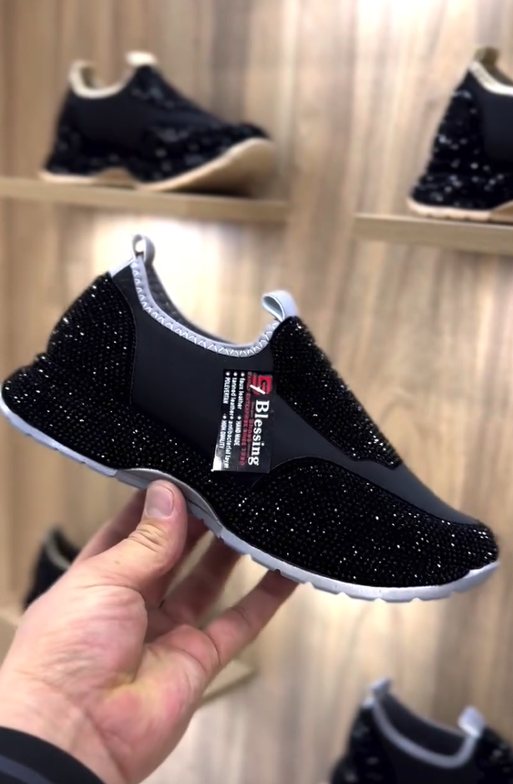 Μοντέρνα, casual sneakers με κρύσταλλα-LT 