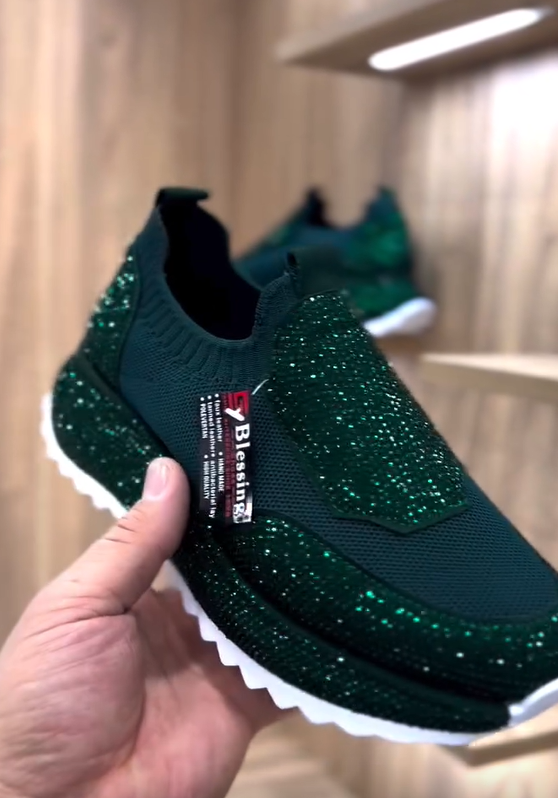 Μοντέρνα, casual sneakers με κρύσταλλα-LT 