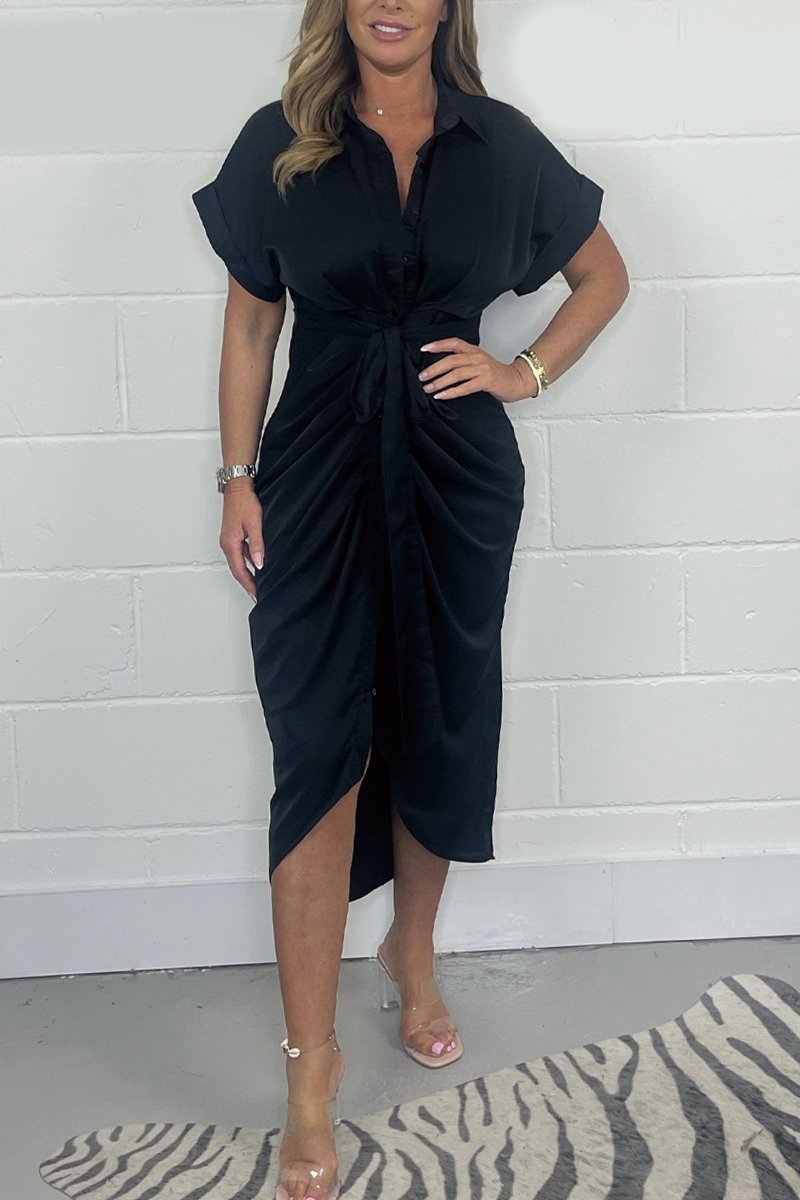 👗 Γυναικείο σατέν φόρεμα ή φόρεμα με κουμπιά