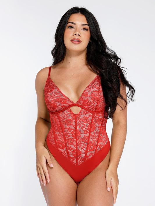 Το Shapewear Bodysuit Cutout gliptiki δαντέλα-GR 