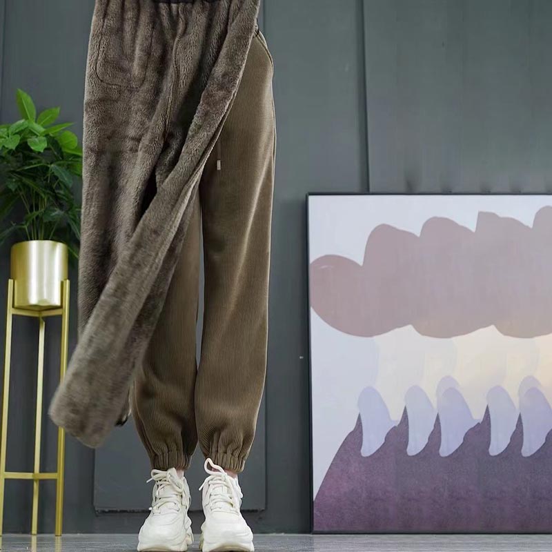 🔥Χειμωνιάτικη hot sale🔥 Γυναικείο και γελούδινο κοτλέ παντελόνι jogger-GR