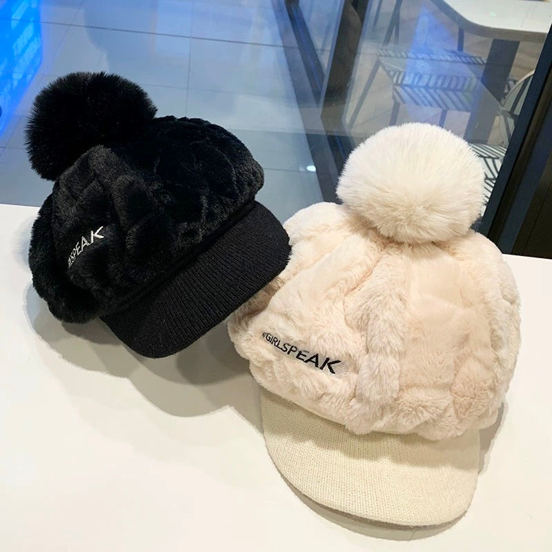 🎁Geriusia dovana jai 🎁👒 - dámska zimná čiapka na trumpu krašteliu 🥰-LT