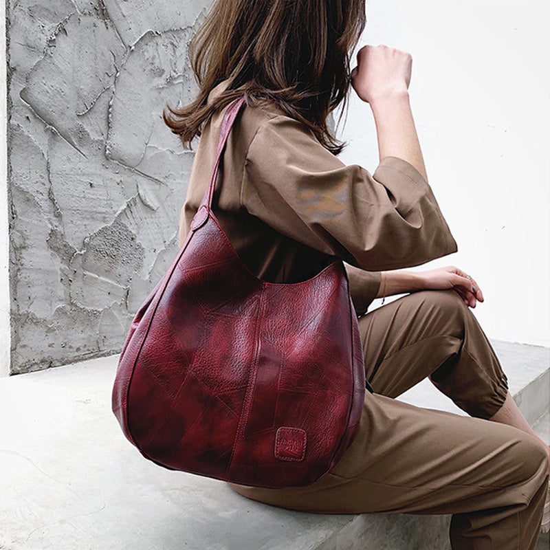 【🎊Νέα προϊόντα 2025】👜Γυναικείες τσάντες ώμου μεγάλης χωρητικότητας από μαλακό δέρμα Vintage - LT