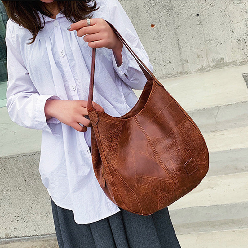 【🎊Νέα 2024】👜 Γυναικείες τσάντες ώμου σε vintage στυλ από μαλακό δέρμα με μεγάλη χωρητικότητα GR