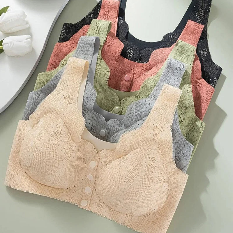 🩱 Σέξι, αναπνεύσιμο και άνετο σουτιέν από δαντέλα σε μεγαλύτερο μέγεθος με φούσκωμα