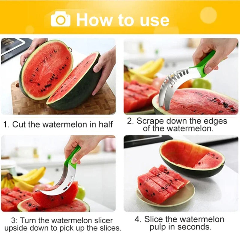🍉🔪Πολυλειτουργικός κόφτης φρούτων από ανοξείδωτο ατσάλι 