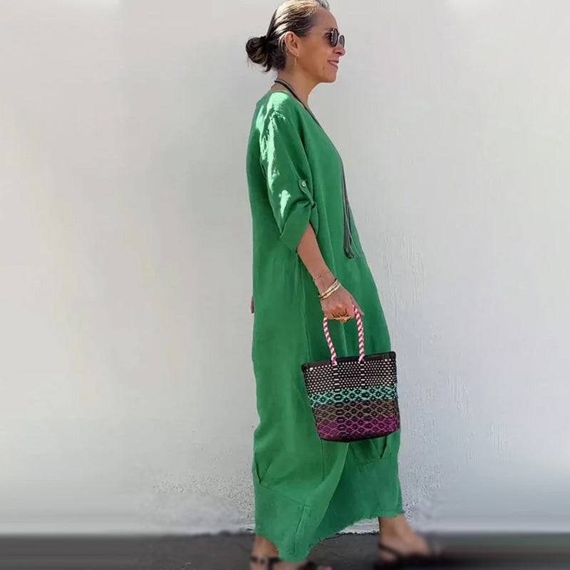 💕Μακρι δωρεάν από βαμβάκι και λινό-GR