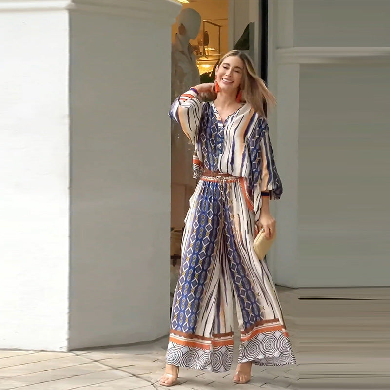 Elegantný dvojdielny komplektas femmes-LT v štýle boho