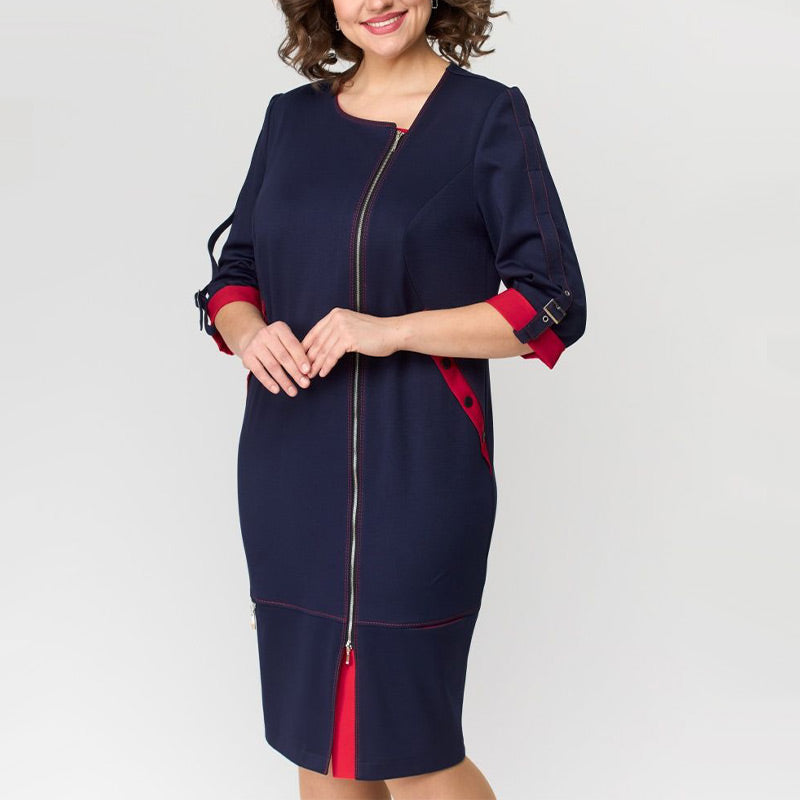 Dámske módne šaty vyššej kategórie s bočným zipsom-SK