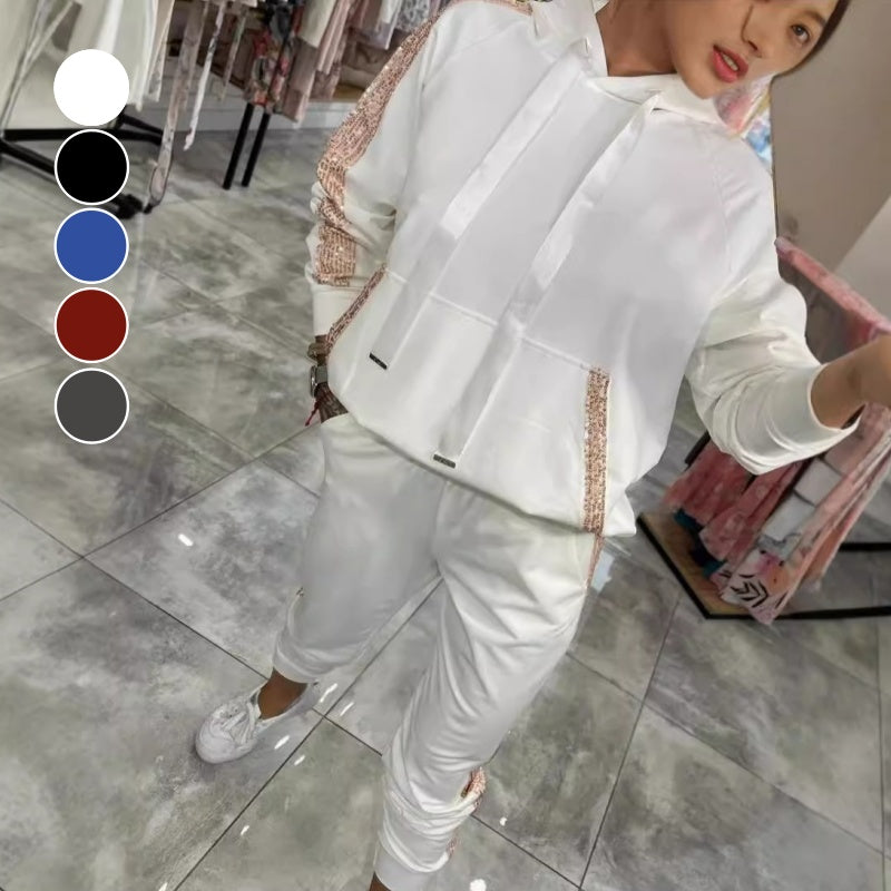 🌷Νέα προϊόντα το φθινόπωρο✨Γυναικείο τοπ με κουκούλα και παντελόνι σετ 2 τεμαχίων - GR