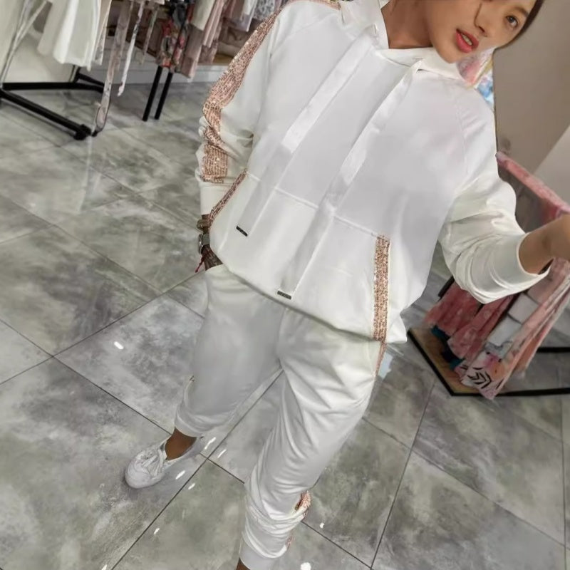 🌷Νέα προϊόντα το φθινόπωρο✨Γυναικείο τοπ με κουκούλα και παντελόνι σετ 2 τεμαχίων - GR