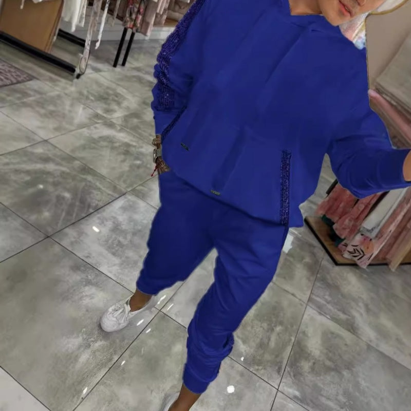 🌷Νέα προϊόντα το φθινόπωρο✨Γυναικείο τοπ με κουκούλα και παντελόνι σετ 2 τεμαχίων - GR