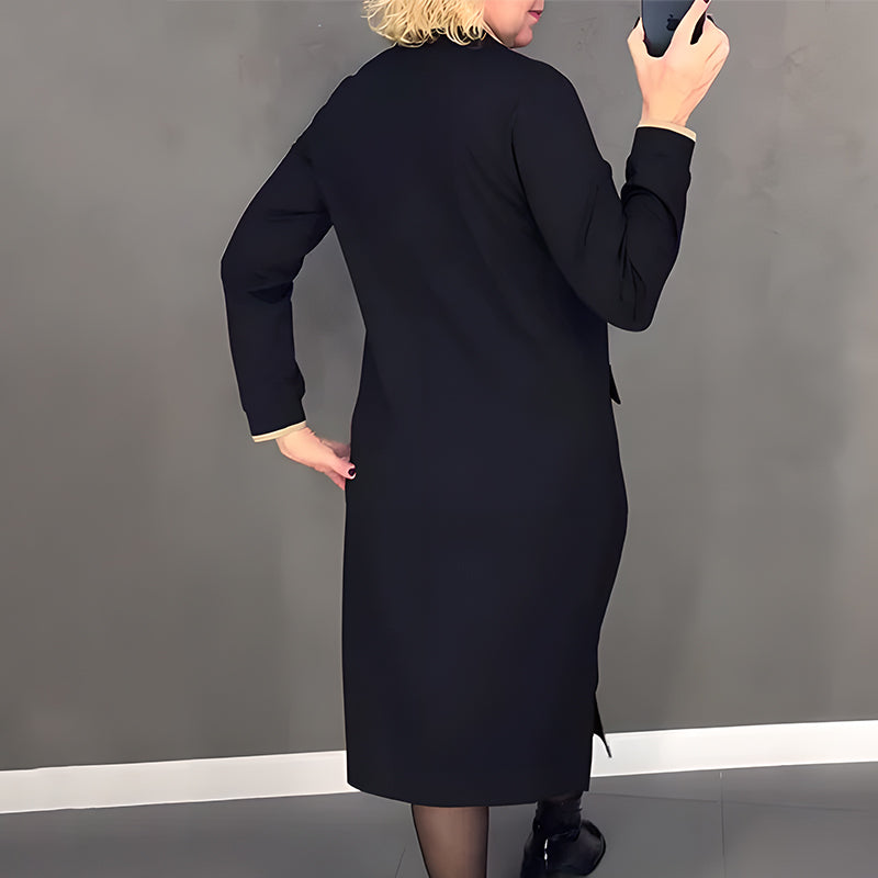 Elegantiška juda dámske šaty ilgomis rankovėmis ir užtrukuku-LT