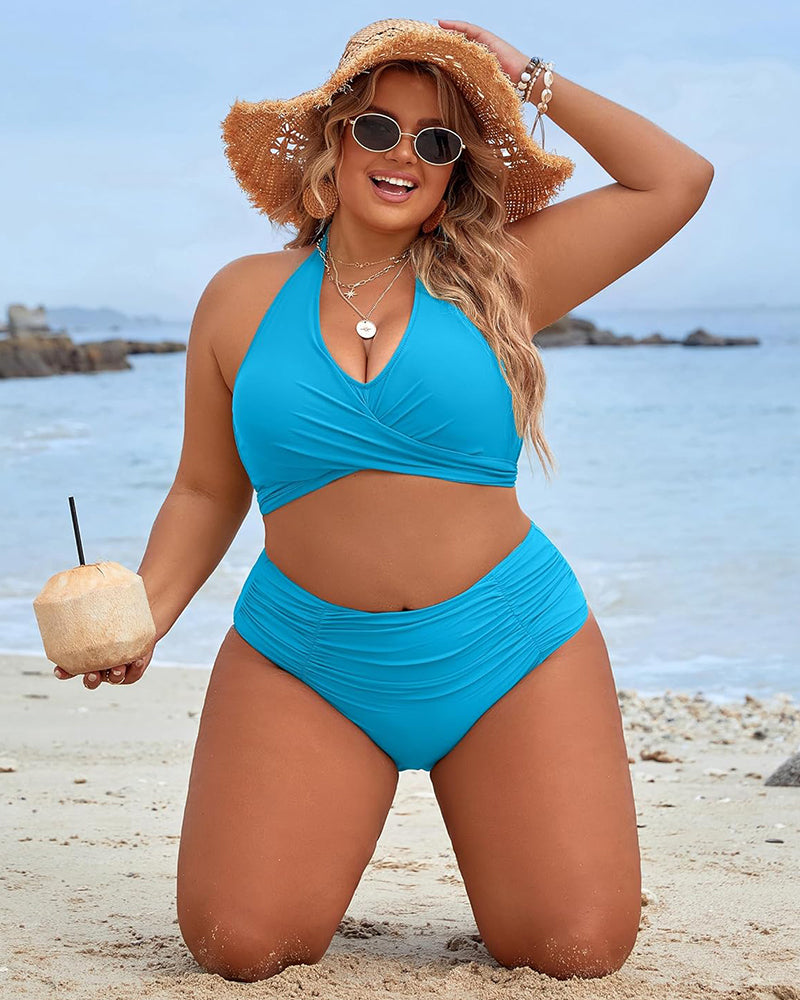🔥👙Μαγιό Tummy Control Modest Bikini με ψηλή μέωση-GR 