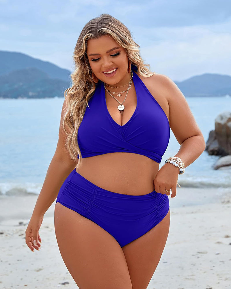 🔥👙Μαγιό Tummy Control Modest Bikini με ψηλή μέωση-GR 