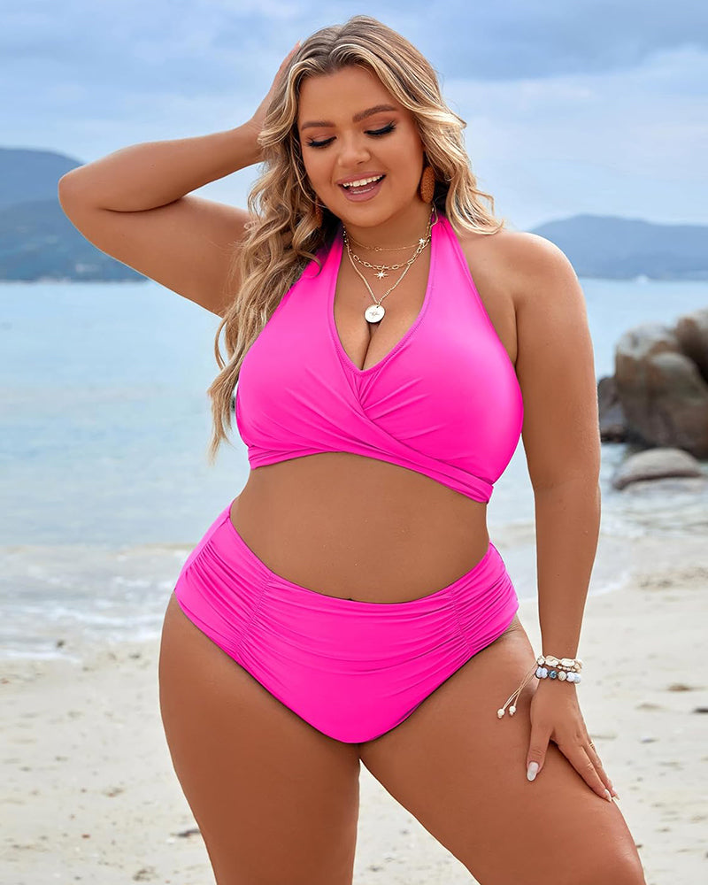🔥👙Μαγιό Tummy Control Modest Bikini με ψηλή μέωση-GR 