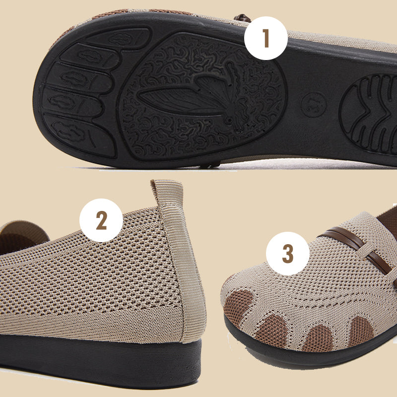 🔥Γυναικεία φλατ παπούτσια, μαλακή σόλα, ρηχά, με αγκράφα - LT