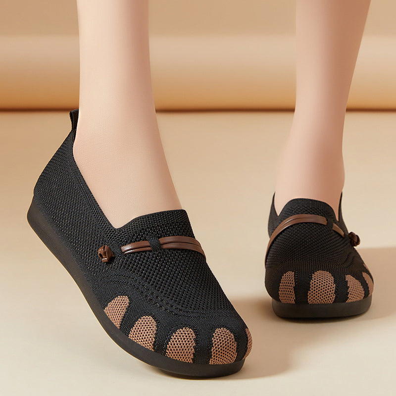 🔥Γυναικεία φλατ παπούτσια, μαλακή σόλα, ρηχά, με αγκράφα - LT